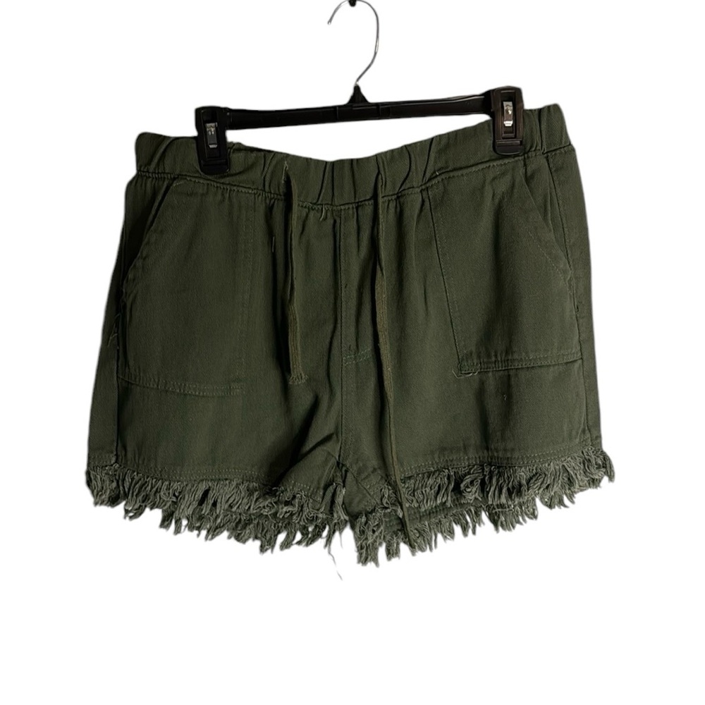 Green shorts 4 pockets fringed bottom.  In three color while they last Rk4n